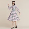 MIIDII谜底2022春新款收腰连衣裙法式田园菱形格印花221ML0088 商品缩略图1