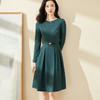 米思阳2026春季新款优雅圆领大摆裙纯色百搭收腰针织连衣裙0042 商品缩略图2
