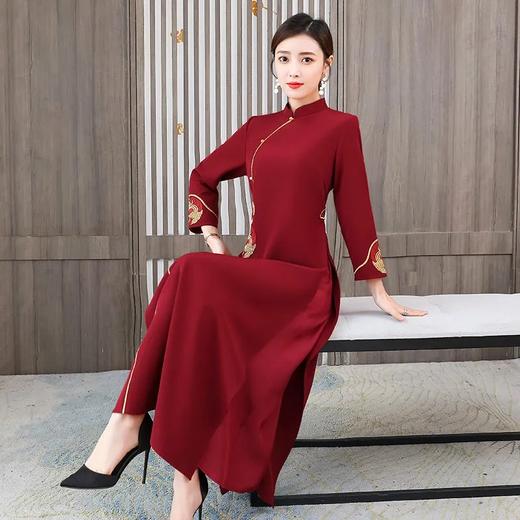 XY-中国风旗袍春秋新款复古收腰显瘦女装改良唐装汉服禅意连衣裙时尚 商品图2