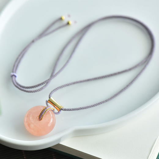 彩色糖果平安扣摩根石项链 商品图1