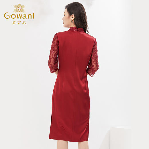 乔万尼春季新款旗袍收腰显瘦喜庆重磅刺绣三醋酸EI3E252 商品图4