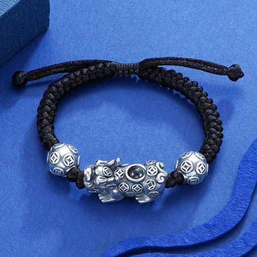 子佩集S999银【镶石貔貅】银手链【CS0101】仿古2201 商品图4