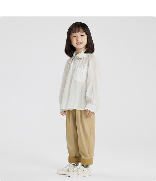 江南布衣童装22春装新款男女童宽松长袖衬衣1MB270010 商品图1