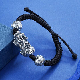 子佩集S999银【镶石貔貅】银手链【CS0101】仿古2201