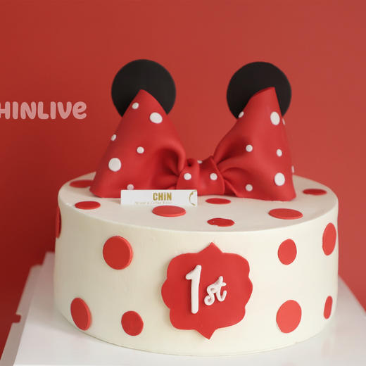 米妮翻糖蝴蝶结造型蛋糕 商品图0