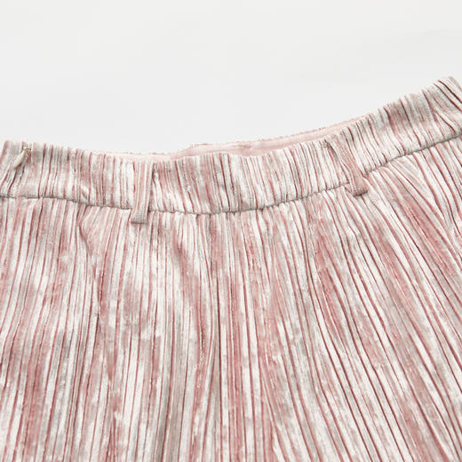 MIIDII谜底2022春款商端系列压褶丝绒休闲高腰直筒裤女221GK0037 商品图3