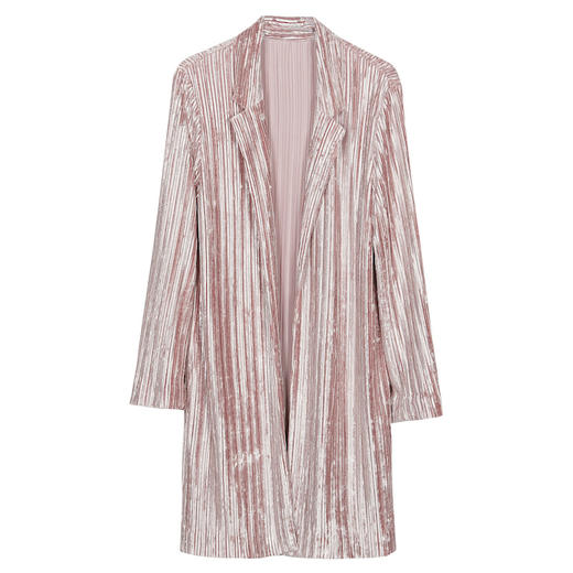 谜底2022春新款高端系列慵懒丝绒压褶中长款西服外套女221GW0052 商品图4