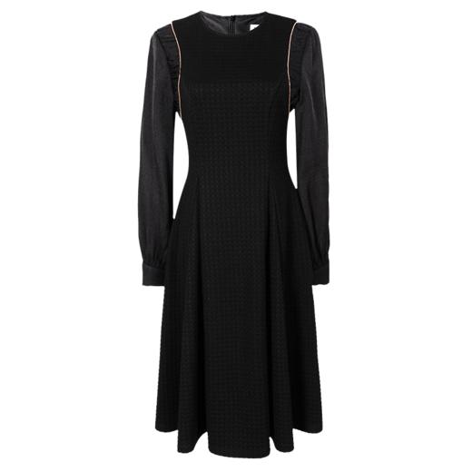 剩S/M/XL 米思阳2024秋季新款气质简约百搭黑色连衣裙高腰显瘦A字裙0037 商品图4