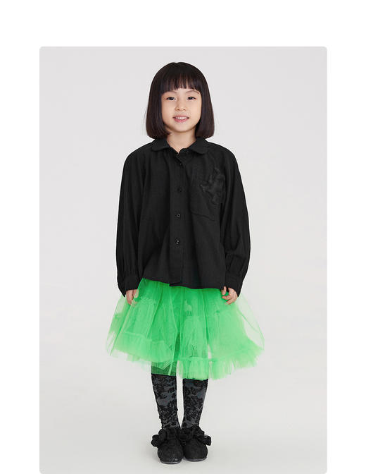 江南布衣童装22春装新款男女童宽松长袖衬衣1MB270010 商品图6