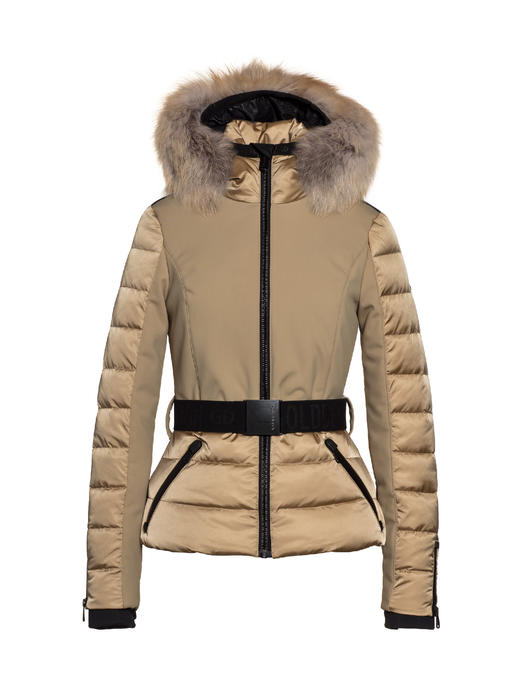 Goldbergh - San Luis Jacket Real Fur - Desert - 女装 - 滑雪夹克 - 棕色 商品图1