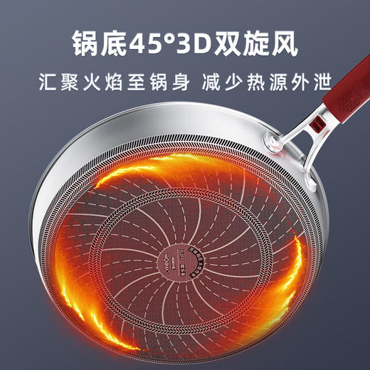 欧乐菲米力士蜂巢316不锈钢炒锅全面屏28厘米煎锅 商品图3