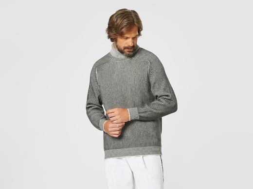 Sease - Dinghy Roll - Sky Grey - 男装 - 针织衫 - 灰色 商品图0