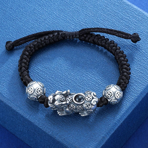 子佩集S999银【镶石貔貅】银手链【CS0101】仿古2201 商品图3