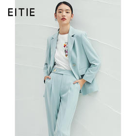 EITIE爱特爱春季新款纯色一粒扣休闲收腰女时尚通勤西装外套A2203911