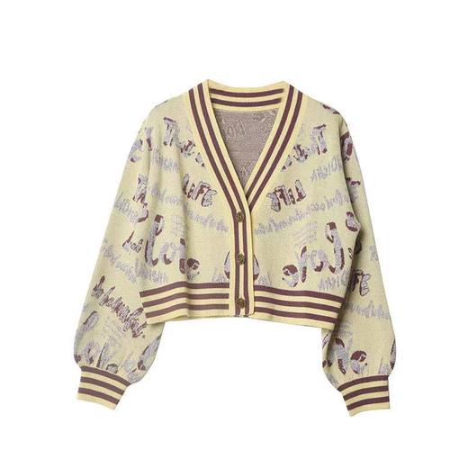 丽迪莎字母提花毛织外套KK11V3059 商品图2