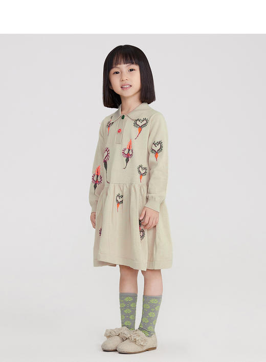 江南布衣童装22春装新款女童长袖毛衫连衣裙1MBGB0500 商品图5