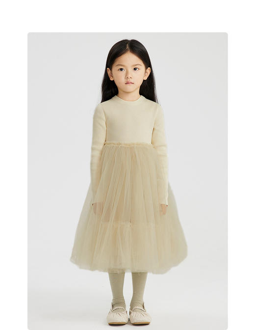 江南布衣童装22春装新款女童圆领毛衫连衣裙1MBGB0520 商品图5