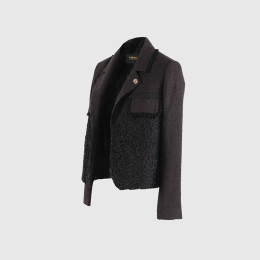 翻领荷叶边蕾丝装饰外套 商品图2