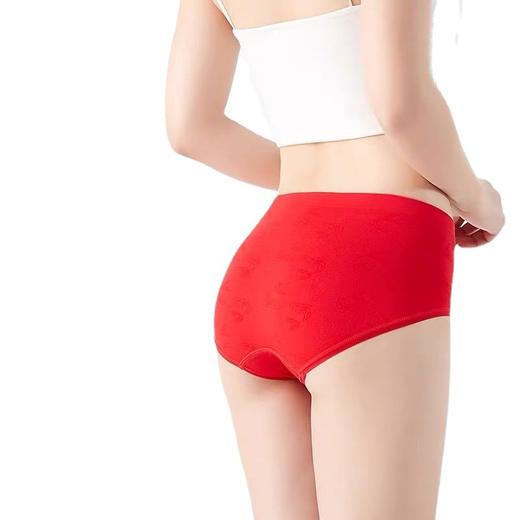 【本命年内裤 新年转运裤礼盒装】锦鲤女大红高腰纯棉裆部内裤 本命年红运结婚新年内裤-QQ 商品图4