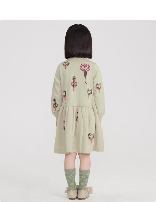 江南布衣童装22春装新款女童长袖毛衫连衣裙1MBGB0500 商品图6