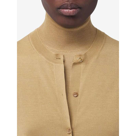 BURBERRY 博柏利 专属标识丝毛羊绒混纺开衫 女针织开衫 卡其色 8043512 A1420 商品图3