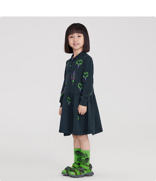 江南布衣童装22春装新款女童长袖毛衫连衣裙1MBGB0500 商品图2