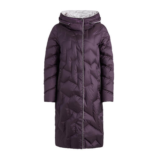 皮尔卡丹女装白鸭绒直筒简约通勤连帽中长款羽绒服P1489Y1403Z0 商品图4