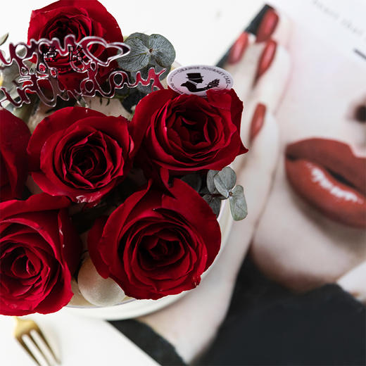 10年老店橙路蛋糕qc134红玫瑰花水晶球女神节网红ins风女士生日蛋糕