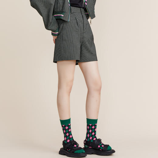 MIIDII谜底2022春款通勤时髦阔腿短裤女a字宽松直筒221MK0139 商品图1