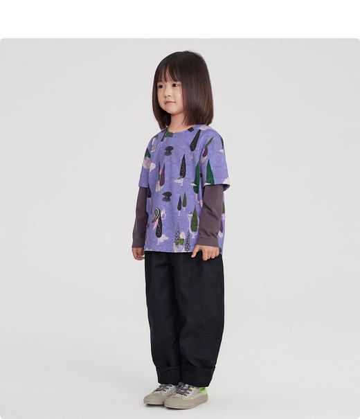 江南布衣童装22春装新款男女童宽松圆领T恤1MB130020 商品图2