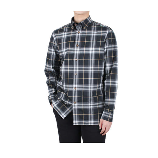 BURBERRY 博柏利 领尖扣衣领格纹棉质衬衫 男士长袖衬衫 灰白格子 8048147 B1180 商品图0