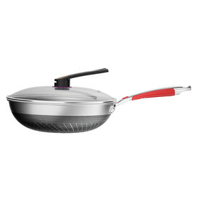 欧乐菲米力士蜂巢双面屏316不锈钢炒锅30cm