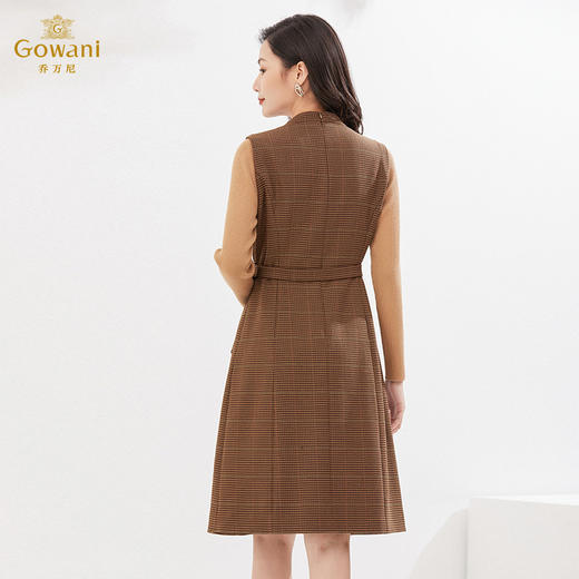 乔万尼冬季新品绵羊毛连衣裙假两件设计英伦精致感EI4E686 商品图4