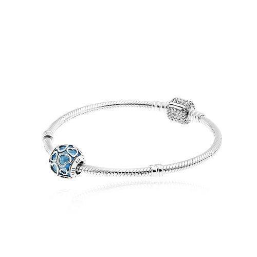 PANDORA/潘多拉 时尚心形花纹蓝色串珠 792036NBS 商品图2