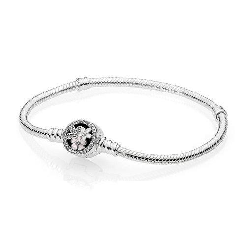 PANDORA/潘多拉 时尚银色Moments系列花朵装饰骨链手链 590744CZ 银色 20cm 商品图0