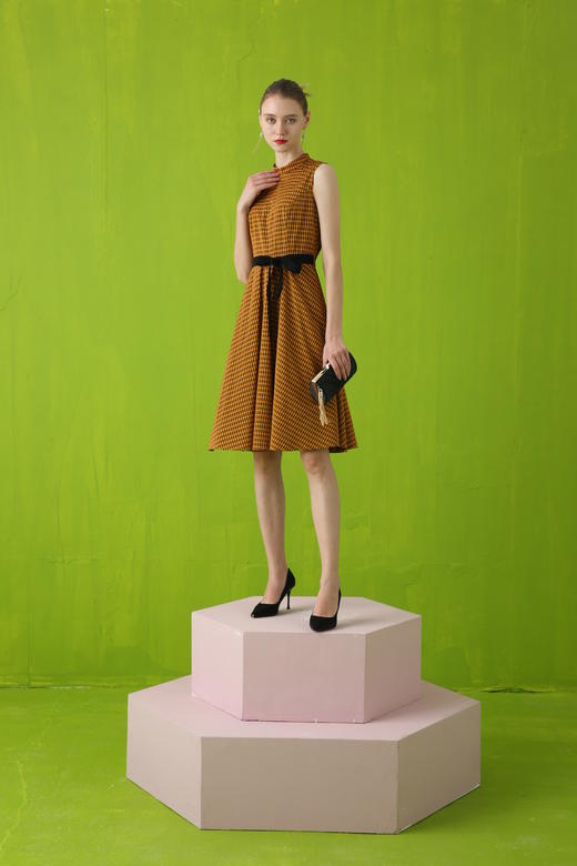 【伯妮斯茵】时尚简约格子印花连衣裙 LZ3S55 商品图9