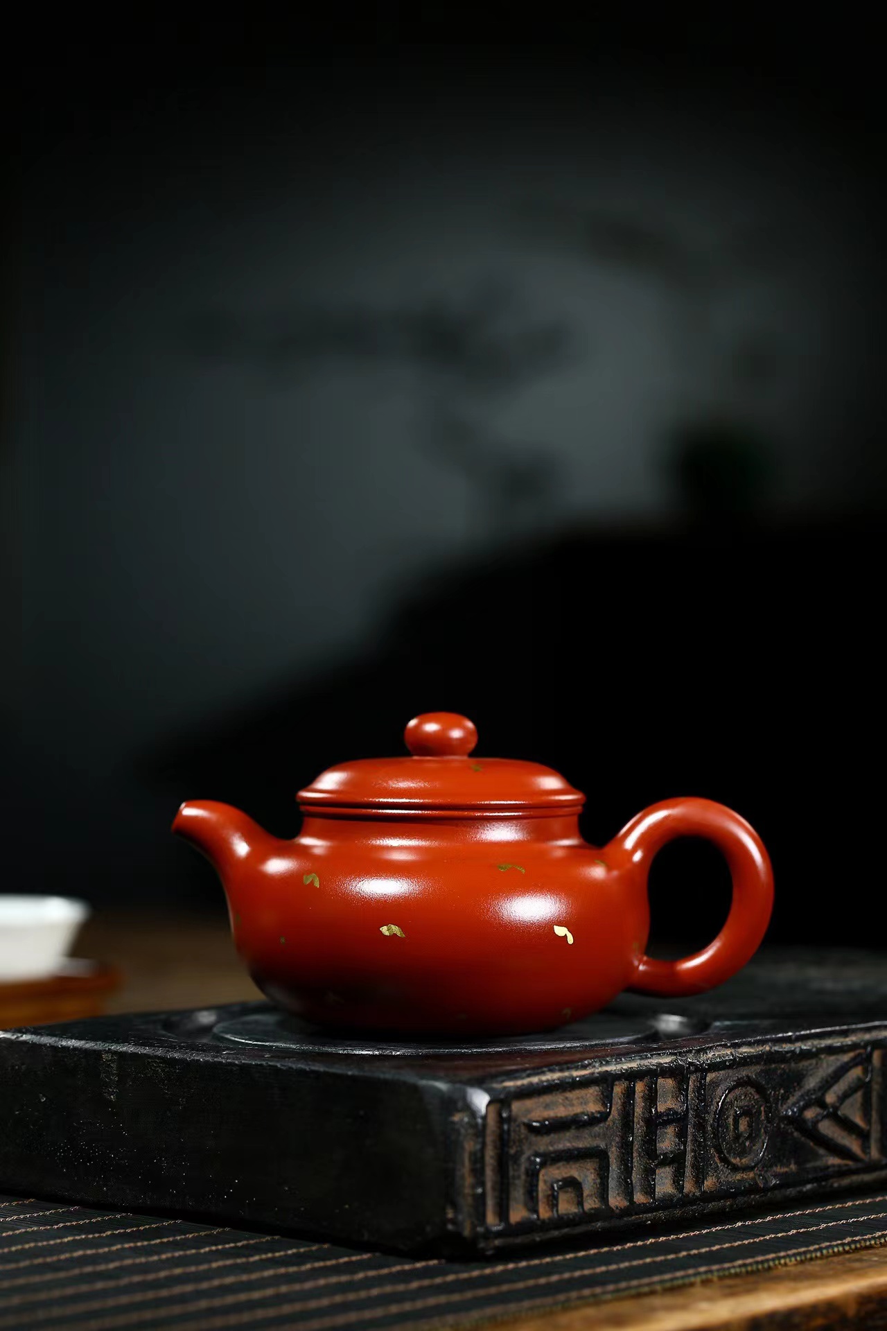 【年货节】精品全手工大红袍洒金仿古紫砂壶 350cc 唐田(国工)