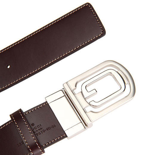 GUCCI 古驰 米咖色PVC 男士腰带 232835-KGDEK-9643 商品图3