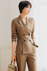 咖色西装套装女气质修身双排扣西服外套OL干练正装职场女装 商品缩略图5