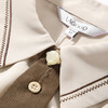 Lagogo拉谷谷2022新款方领领口撞色刺绣可拆领结衬衫女LACC431A13 商品缩略图2