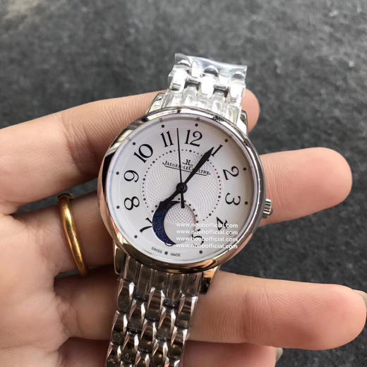 2017日内瓦表展新款积家约会系列大月相女士腕表，34x11mm，西铁城9015改cal.935A自动机械机芯，316精钢表壳，蓝宝石镜面，钢带或皮带可选，折叠扣，防水30米 商品图6