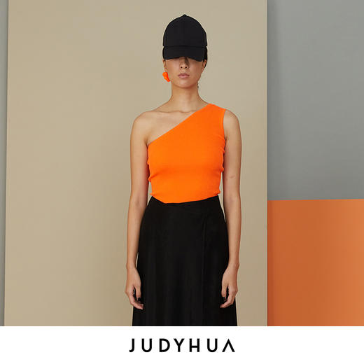 JUDYHUA 斜肩设计针织背心 商品图0