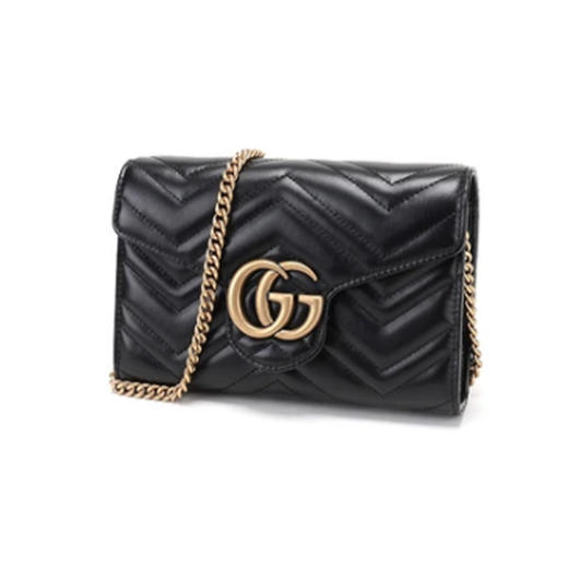 【三】GUCCI 古驰 女士 GG Marmont系列 绗缝迷你斜挎单肩包 黑色 474575 DTD1T 1000 商品图1