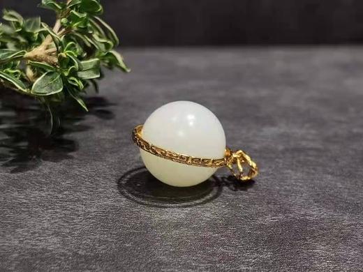 【御珠宫坊】金镶羊脂白玉转运珠 商品图5