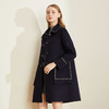 LH922斯尔丽瑟俪2021冬新款方领织带通勤外套H型中长羊毛大衣女 商品缩略图2