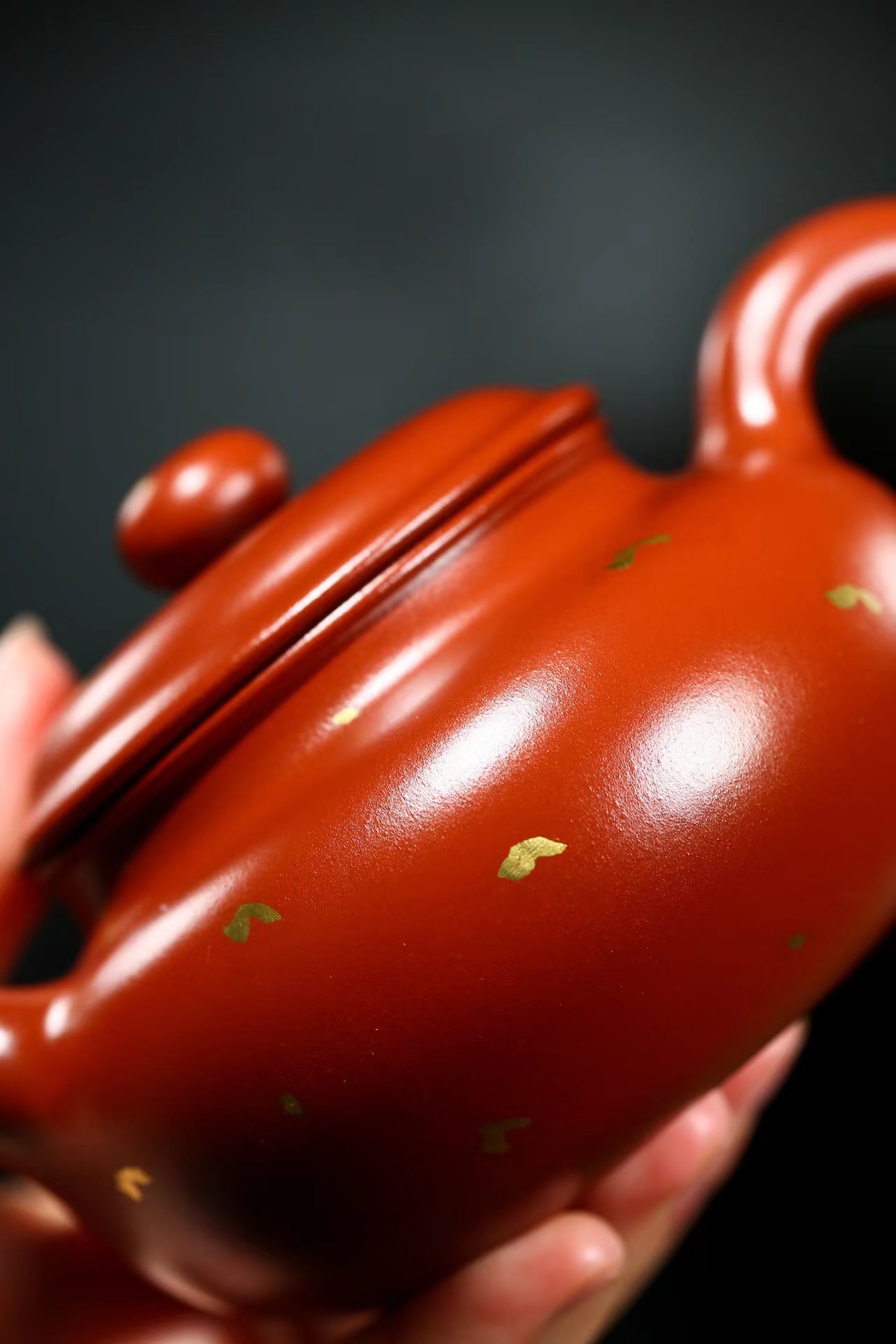 【年货节】精品全手工大红袍洒金仿古紫砂壶 350cc 唐田(国工)