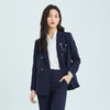 PRICH2022春季款可拆卸金属链条设计职场双排扣西装外套PRJKC1101T 商品缩略图3