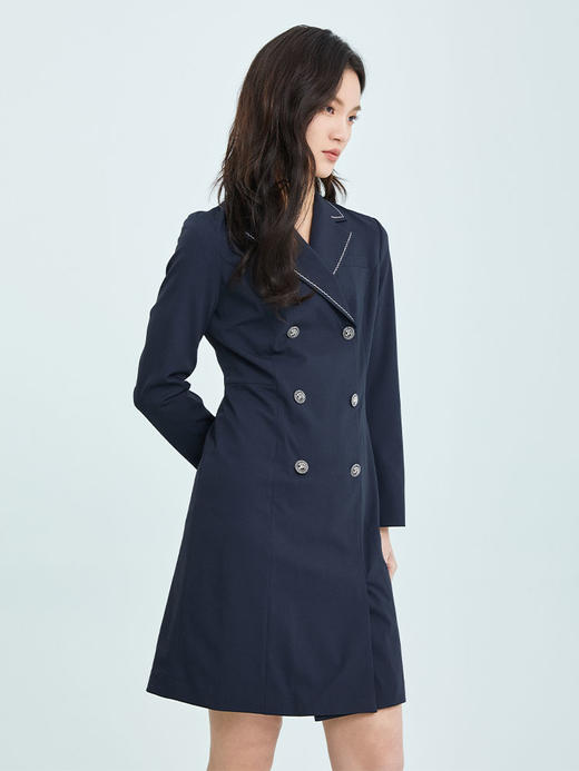 PRICH2022年春季新款气质优雅翻领职场A字西装式连衣裙PROWC1101E 商品图2