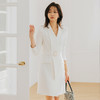 白色连衣裙女秋冬新款法式时尚职业工装不规则轻熟风西装裙 商品缩略图0