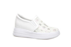 豪麟名鞋奥莱迪嘉女装进口布料潮搭小白鞋DJXXA21WX009白色  原价1660元